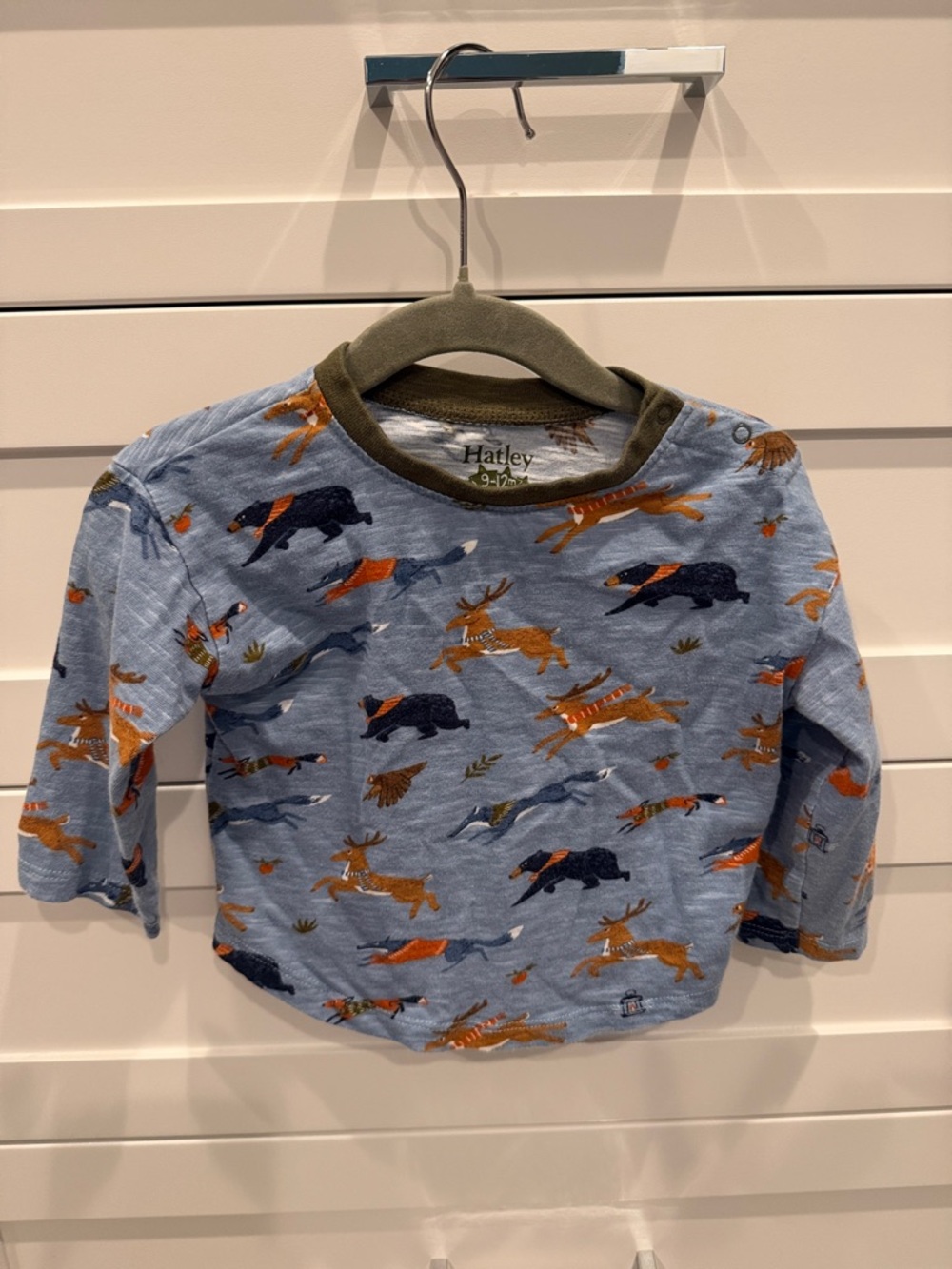 Hatley Blue Woodland Animals Long Sleeve Tee & Matching Olive Joggers
